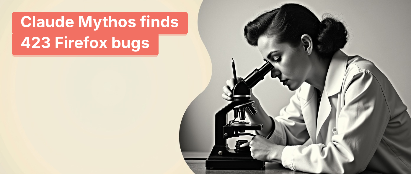 Vintage woman scientist examining specimens, symbolizing AI-driven vulnerability discovery in Firefox.