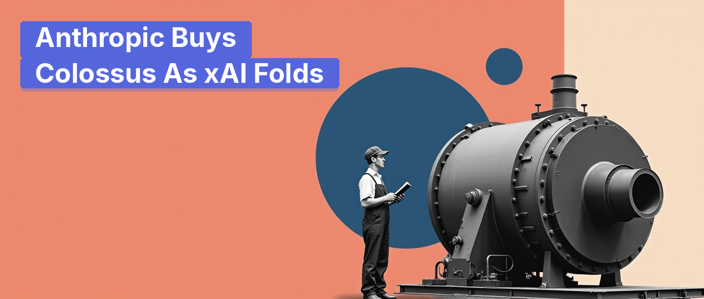 A 1950s foreman with a clipboard inspects an enormous industrial turbine.