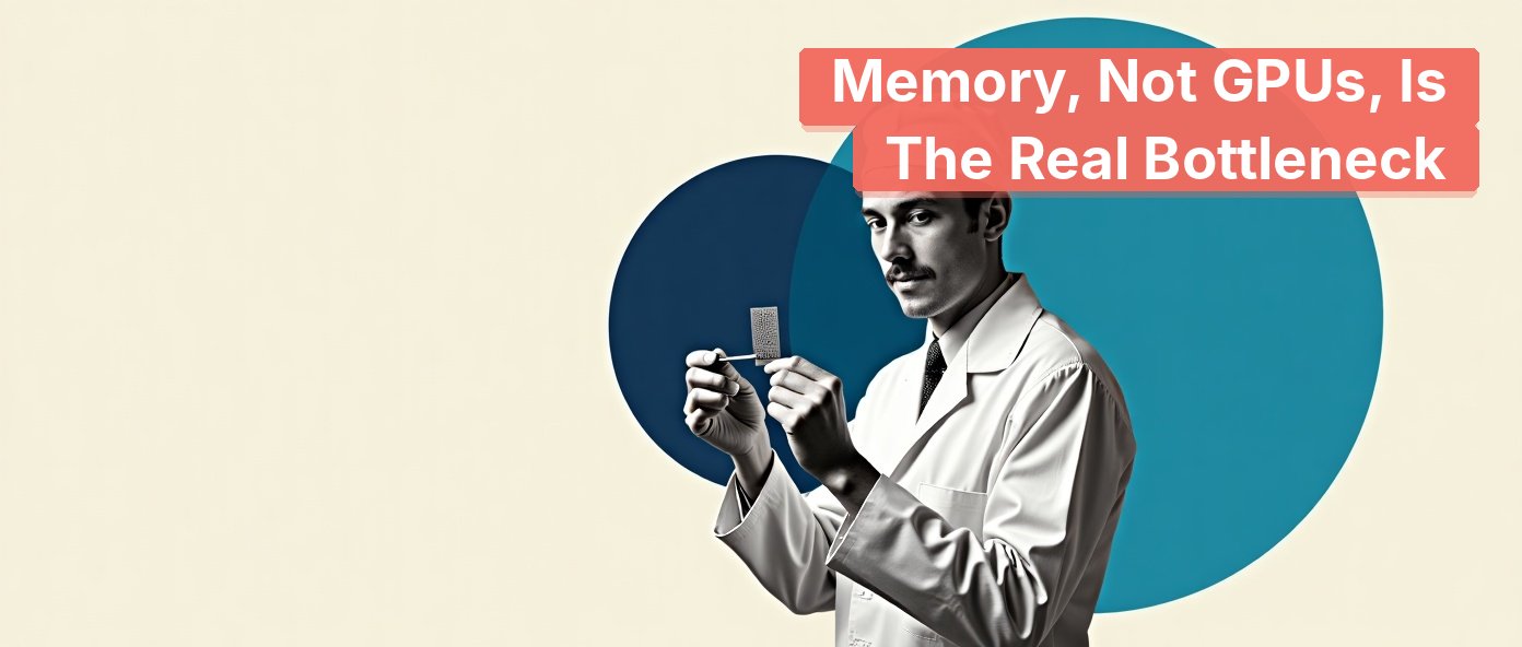 Vintage semiconductor engineer inspecting a wafer, symbolizing memory chip dominance.