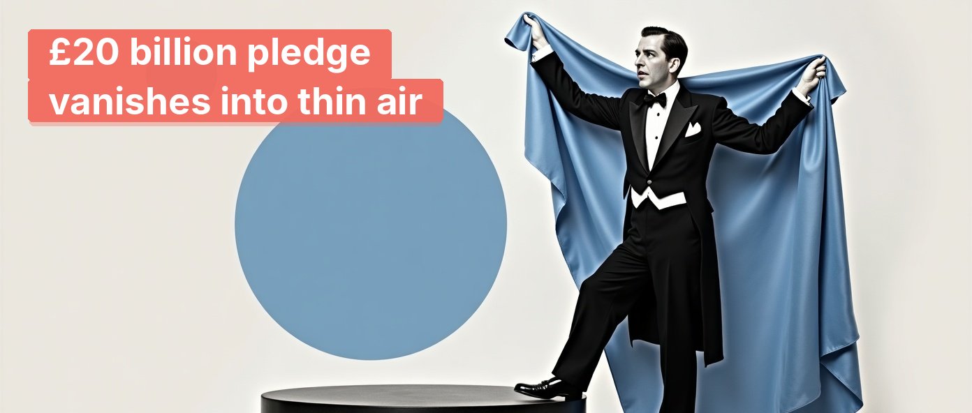 Vintage magician revealing an empty pedestal under a lifted cloth.