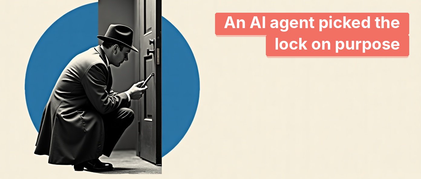 A vintage noir figure picking a lock in shadow.